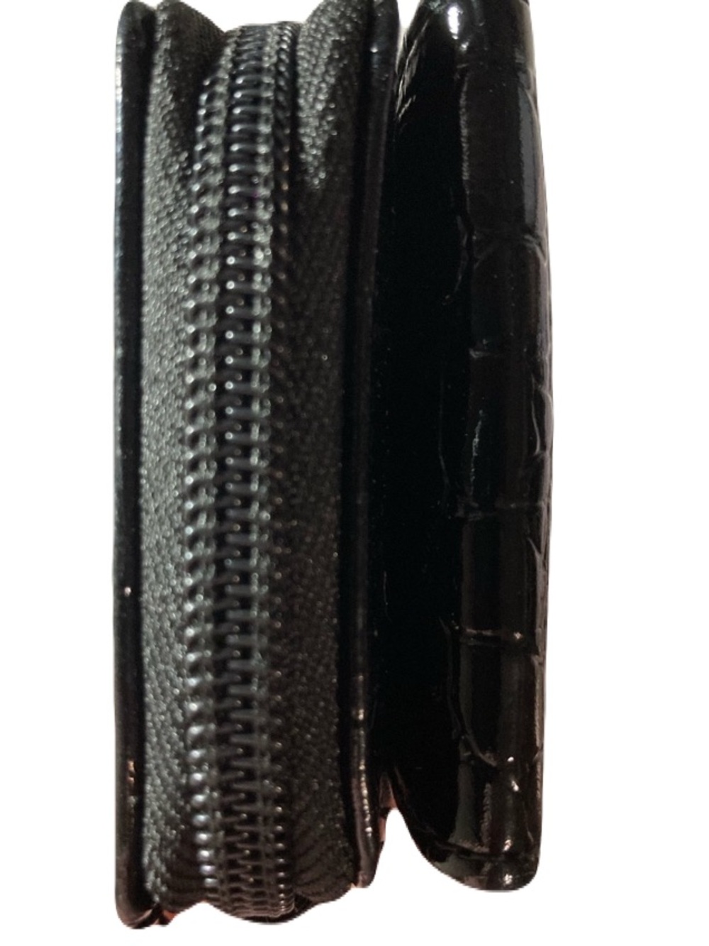 Disney Parks Authentic Mickey Mouse Black Croc-Embossed Phone Case Wristlet EUC - Picture 6 of 11